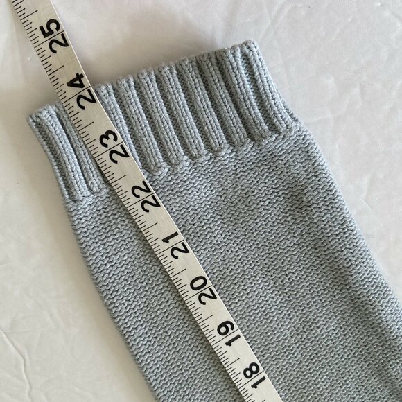 SHEN NY Ribbed Collar Cotton Cardigan Sweater Soft Blue Front Pockets Size 4 - Picture 8 of 8